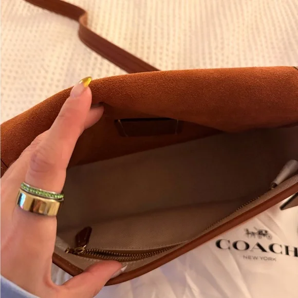 Coach Orange Suede Soft Tabby - Picture 4 of 6